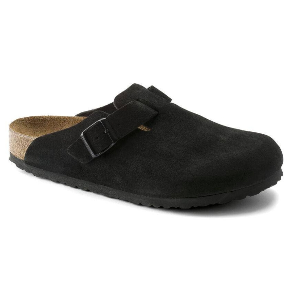 Boston schwarz Veloursleder Weichbettung Normal - Birkenstock