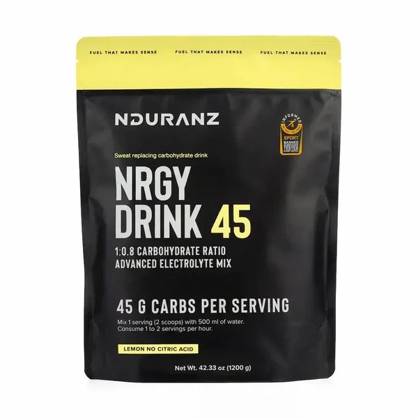 Nrgy Drink 45 Zitrone ohne Zitronensäure Kohlenhydrate Triathlon Laufen Nduranz