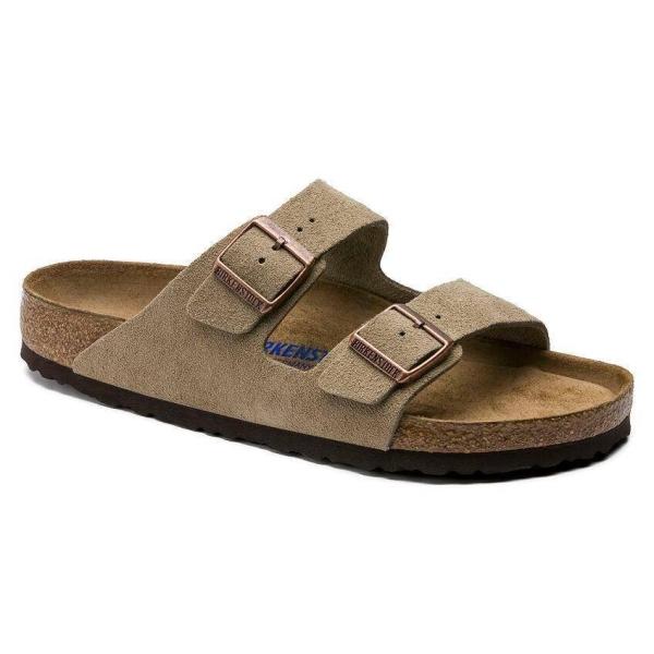 Arizona Sandalen Slipper Weichbettung taupe Schmal - Birkenstock