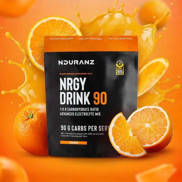 Nrgy Drink 90 Orange Kohlenhydrate Energie Triathlon Laufen Radfahren Nduranz