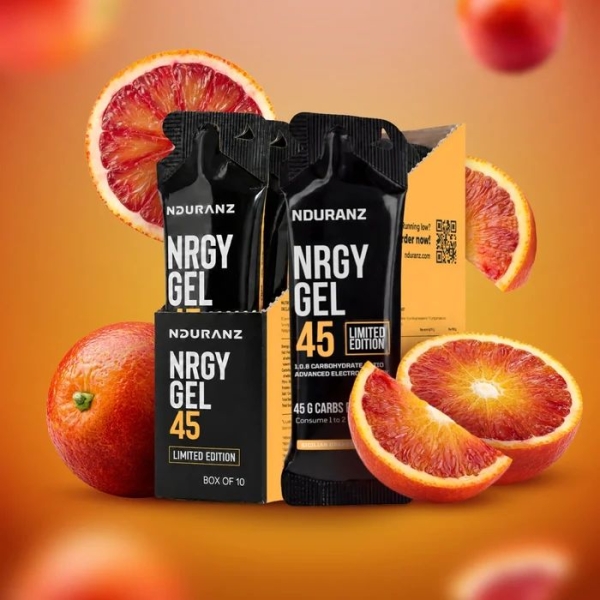 Nrgy Gel 45 Sicilian Orange Kohlenhydrate Energie Triathlon Laufen Rad Nduranz