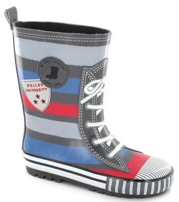 Be Only Gummistiefel Academy blau/grau/rot Mittel