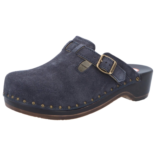 Riemen-Toeffler Absatz-Clogs blau Mittel - Berkemann