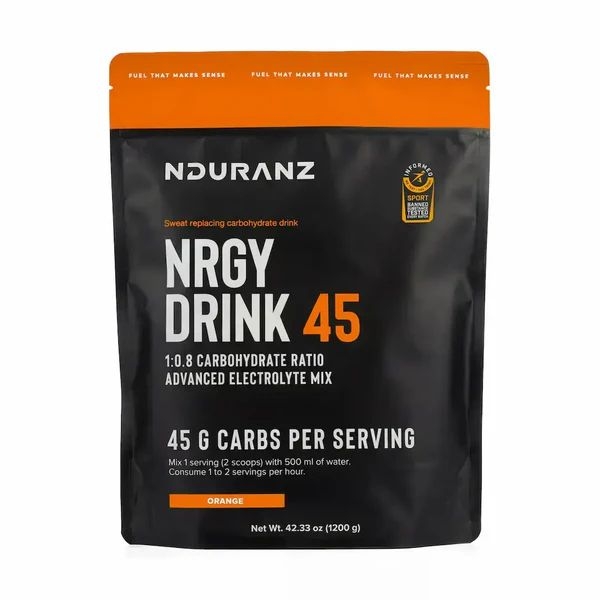 Nrgy Drink 45 Orange Kohlenhydrate Energie Triathlon Laufen Radfahren Nduranz