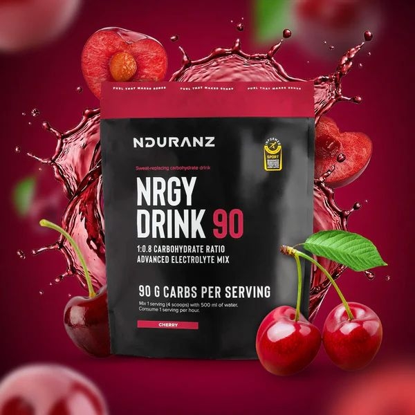 Nrgy Drink 90 Cherry Kohlenhydrate Energie Triathlon Laufen Radfahren Nduranz