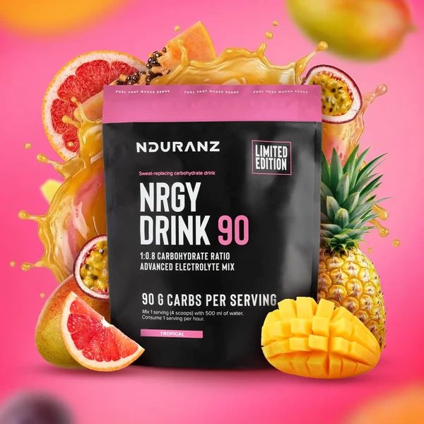 Nrgy Drink 90 Tropical Limited Edition Kohlenhydrate Energie Triathlon Laufen Radfahren Nduranz