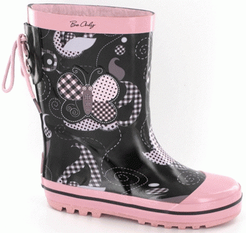 Be Only Gummistiefel Paisley rosa/schwarz mittel